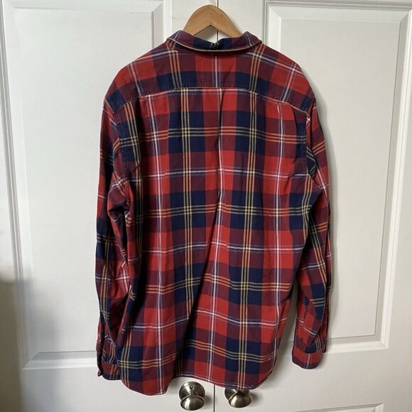 J. Crew Button Up Shirt Mens XXLT Red Plaid Lumberjack Preppy Cotton Sportsmen - Picture 5 of 7
